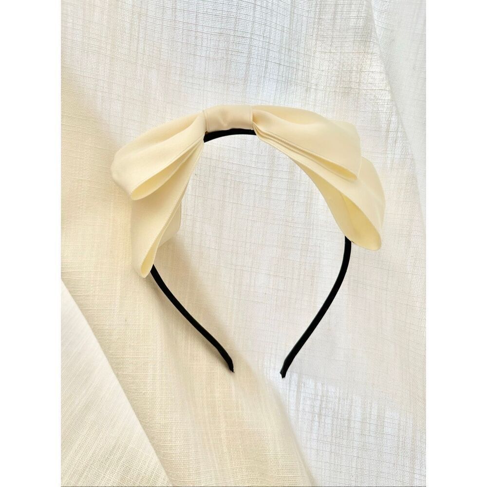 Holiday Cream elegant bow headband